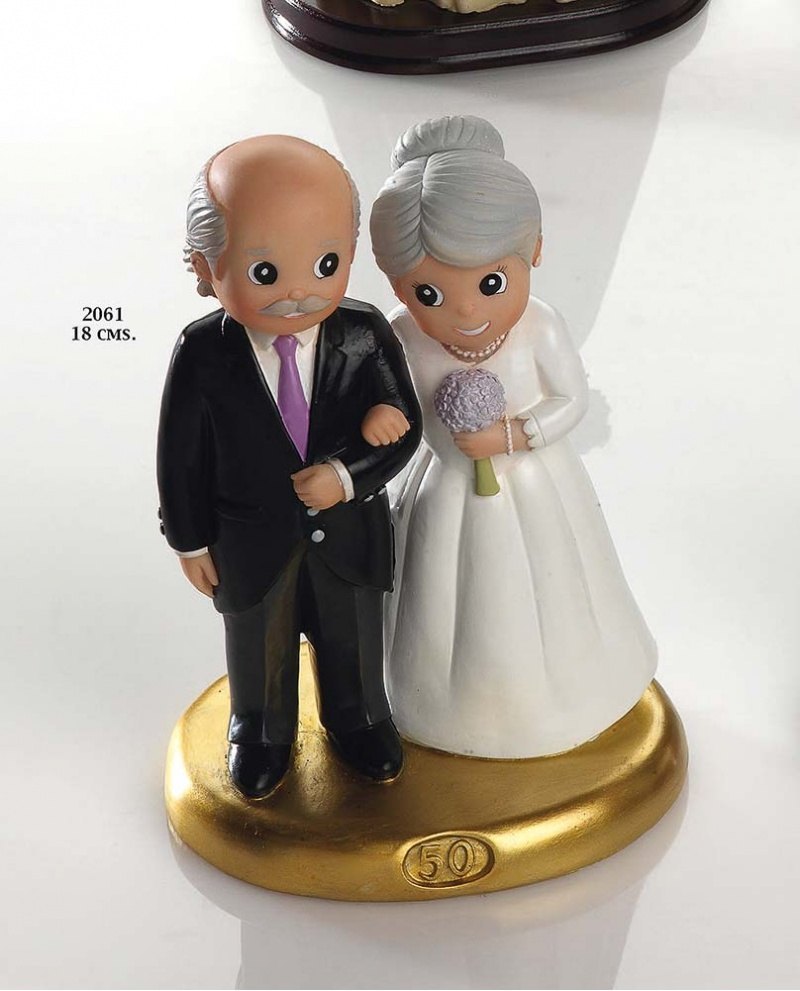 Figura tarta bodas de plata GRABADA 25 aniversario muñecos pastel